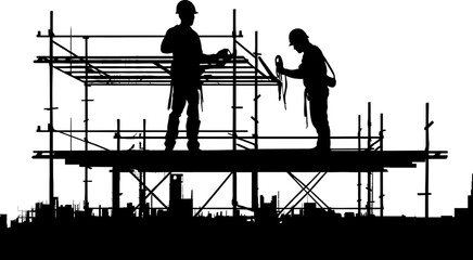 construction workers silhouette