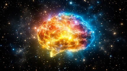 Cosmic Brain Nebula Mind, Astral Thoughts, Galactic Intelligence