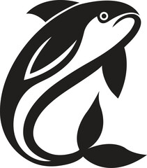 Stylized Fish Logo Highlighting Grace and Motion