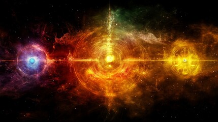 Fototapeta premium Cosmic Energy Nexus Celestial Convergence and Galactic Alignment