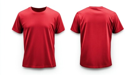 Red T-Shirt Mockup: Front and Back Views