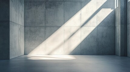 Minimalist Office Interior with Concrete Walls and Natural Light