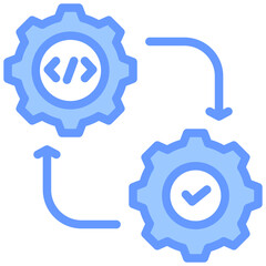 It Integration Blue Icon