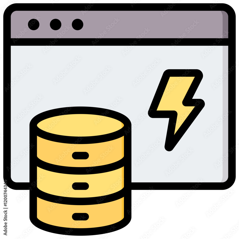 Poster Cache Outline Color Icon