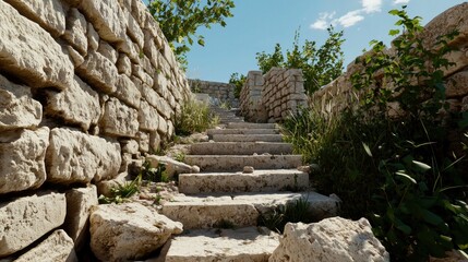 Overgrown Stone Steps of Ancient Ruins