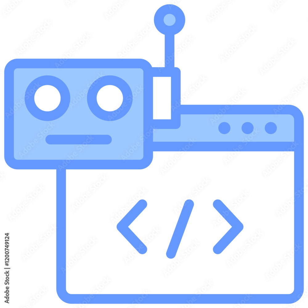 Poster programming blue icon