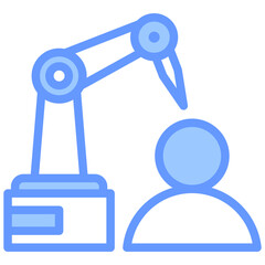 Robotic Engineer Blue Icon