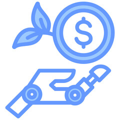 Robotic Investment Blue Icon