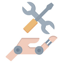 Robotic Maintenance Flat Icon