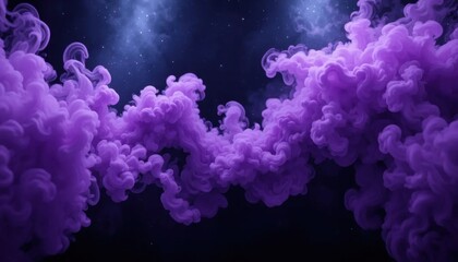 Obraz premium Abstract Purple Smoke in the Night Sky
