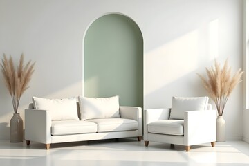 Clean Lines and Greenery - A Modern Minimalist Oasis.