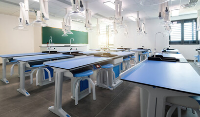 Modern chemistry laboratory of the school