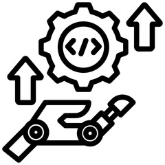 Robotic Upgrade Outline Icon
