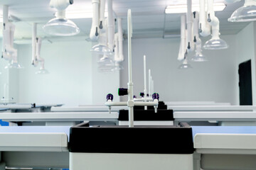 Modern chemistry laboratory of the school