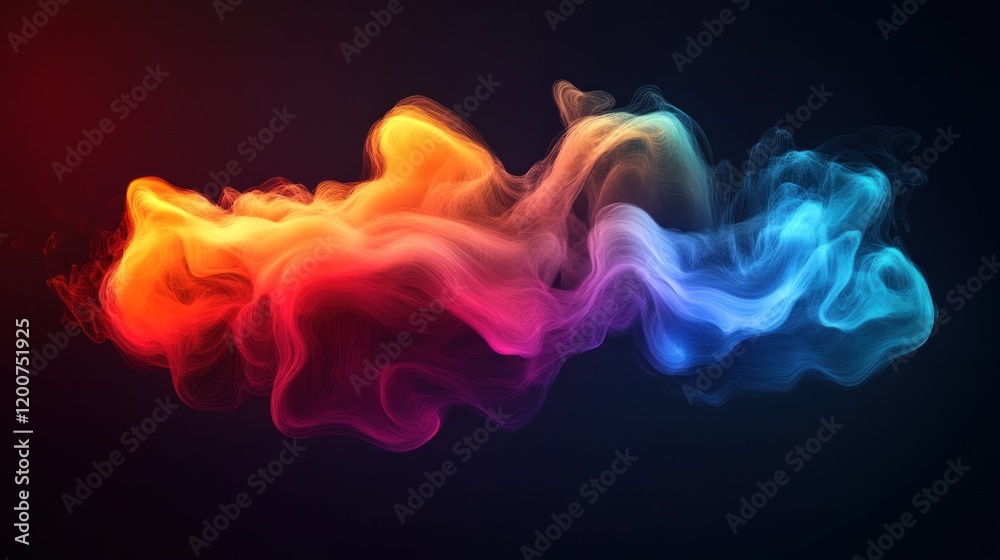 Sticker Abstract Colorful Smoke Swirls: A Digital Art Masterpiece