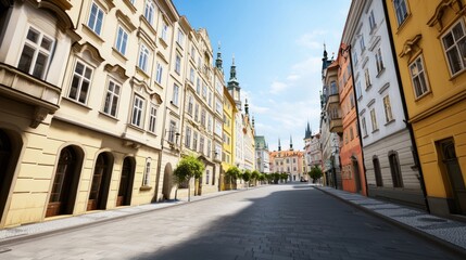 Naklejka premium Sunny European Street Scene