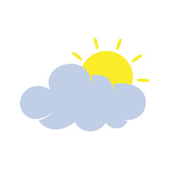 sun and cloud weather graphic