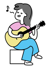Young woman playing guitar