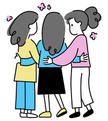 Women hugging and supporting each other