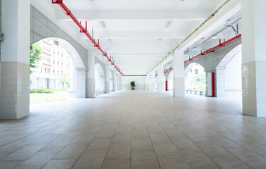 Long corridor in the school