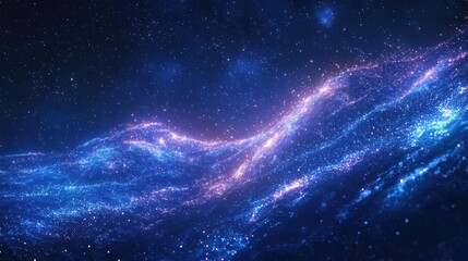 Obraz premium Vibrant Cosmic Landscape with Stars and Colorful Nebulae