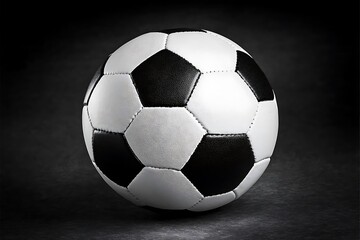Fototapeta premium Classic Soccer Ball Against a Dark Background