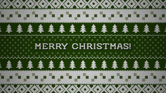 Fondo navide&ntilde;o de estilo su&eacute;ter feo con el texto "Merry Christmas" 