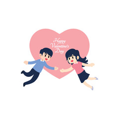 A Romantic and Cute Couple Illustration for Valentine's Day