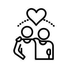 Vector black line icon for Fellowship