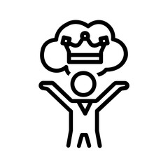 Vector black line icon for Humility