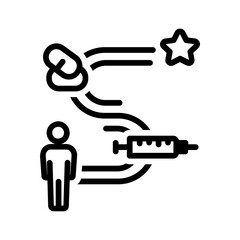 Vector black line icon for Treatment journey