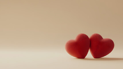 Fototapeta premium Soft and warm red hearts