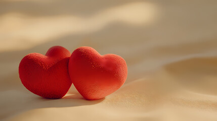 Fototapeta premium Soft and warm red hearts