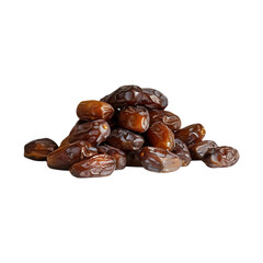 Dates fruit pile isolated on a transparent background.
