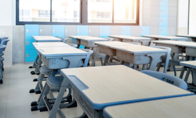 Modern classroom in the school