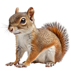 Obraz premium Curious squirrel observing in nature wildlife photography forest environment close-up view animal behavior insights