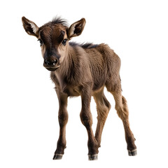 Fototapeta premium Young wildlife calf in natural habitat close-up view of nature captivating wildlife photography at dawn