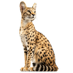 Graceful wildlife serval in natural habitat stunning portrait captured outdoors emphasizing nature's beauty