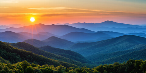 Obraz premium Breathtaking Panoramic View of a Mountain Range