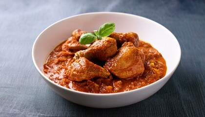 Chicken Rendang Crispy or Asian curry Rendang inside white bowl. Generated image