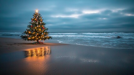 Christmas Tree on Ocean Beach