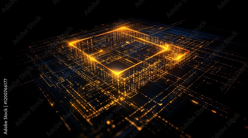 Poster digital cube network data structure visualization