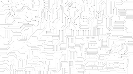Cyberpunk black circuit diagram on white background. Technology background with hi-tech digital data connection system and computer electronic design