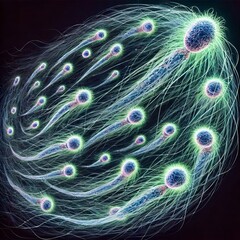 Obraz premium Flagellate Trails Trails of light left behind by moving flagella