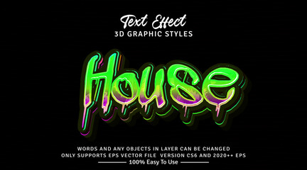 House 3d text style effect
