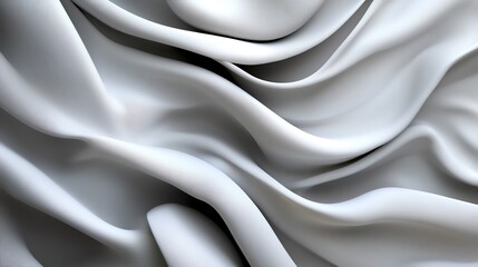 Obraz premium Abstract Drapery: Silver Fabric Waves