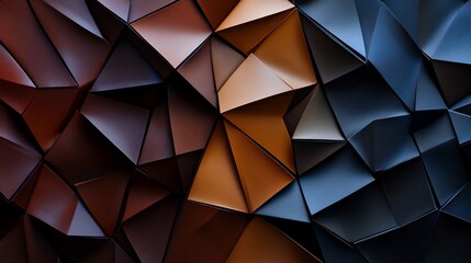 Obraz premium Abstract Geometric Brown and Blue Polygonal Texture