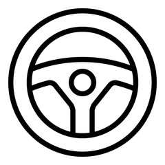 Steering wheel icon. Vector line icon