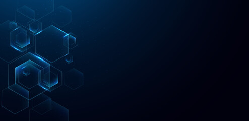 Abstract digital polygon blue futuristic background vector