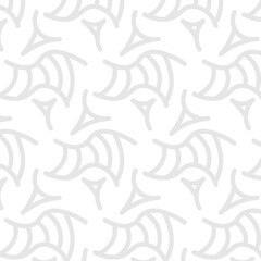 Seamless Geometric Pattern with Abstract Shapes in Light Gray on White